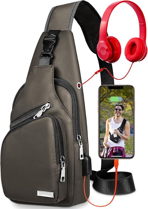 Photo 1 of Waterproof Sling Bag Crossbody Backpack for Men Women Sling Backpack Hiking Daypack Multipurpose Cross Body Chest Bag
