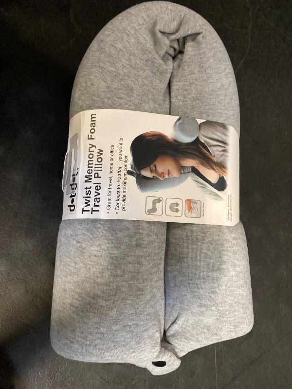 Photo 1 of Dot&Dot Twist Memory Foam Travel Pillow for Airplanes - Travel Neck Pillow for Sleeping - Airplane Pillow for Neck Support, Chin, Lumbar and Leg - Adjustable, Bendable Neck Roll Pillow