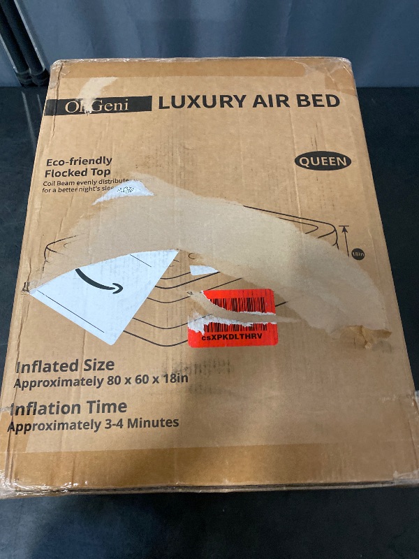 Photo 1 of OhGeni Queen Air Mattress with Built in Pump, Inflatable Blow Up Mattress 18 Raised Comfort,Upgraded Surface Portable Mattress, Air Bed for Camping, Home and Guest, Colchone Inflable, 650 lbs Max