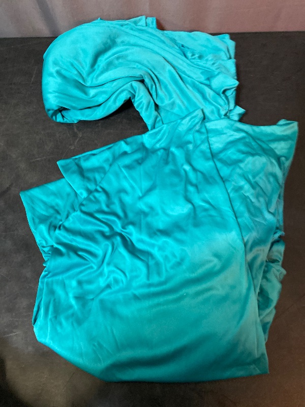 Photo 1 of 10ft x 10ft Wrinkle Free Turquoise Backdrop Curtains for Parties, Polyester Photo Backdrop Drapes 2 Panels 5x10ft for Wedding Mermaid Birthday Photography Background Party Backdrop