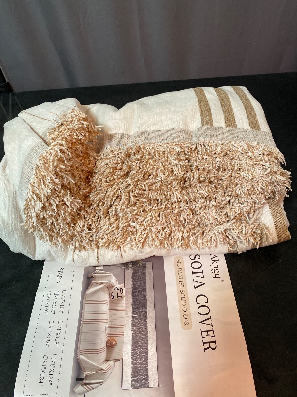 Photo 1 of Boho Non Slip Covers Sofa Covers for 3 Cushion Chenille Dog Pet Couch Protector Washable L Shaped Sofa Cover (Shallow Coffee, 71"*150")