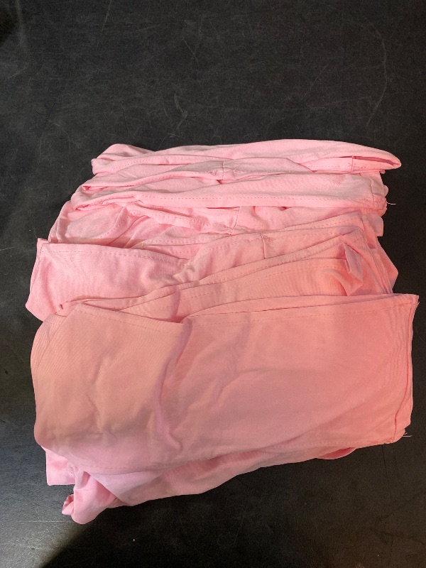 Photo 1 of Spandex Chair Sashes Bands 50PCS Stretch Chair Ties Bows with Buckle Slider for Wedding Party Banquet Decoration (Pink)