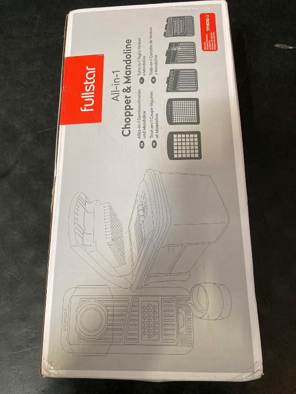 Photo 1 of Fullstar All-in-1 Vegetable Chopper and Mandoline Slicer for Kitchen - Cheese Grater, French Fry Cutter, Cheese Slicer - Bonus Handheld Spiralizer Included (6 in 1, Black/White)