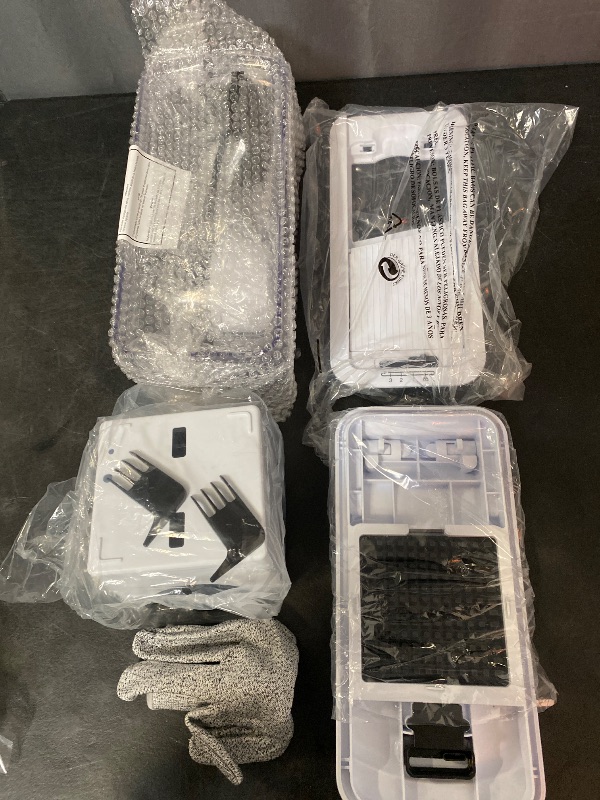 Photo 1 of Fullstar All-in-1 Vegetable Chopper and Mandoline Slicer for Kitchen - Cheese Grater, French Fry Cutter, Cheese Slicer - Bonus Handheld Spiralizer Included (6 in 1, Black/White)