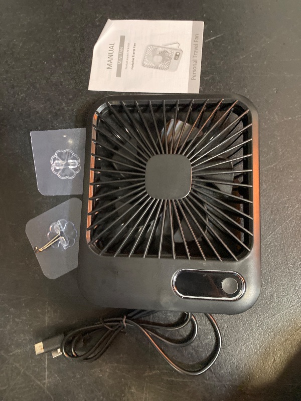 Photo 1 of Personal Portable Desk Fan Battery Powered, 4000mAh Small USB Rechargeable Portable Fans Battery Operated for Travel Sleeping Bedroom Office Home Table, Cordless Quiet 4-Speed 6.5 Inch (Black)