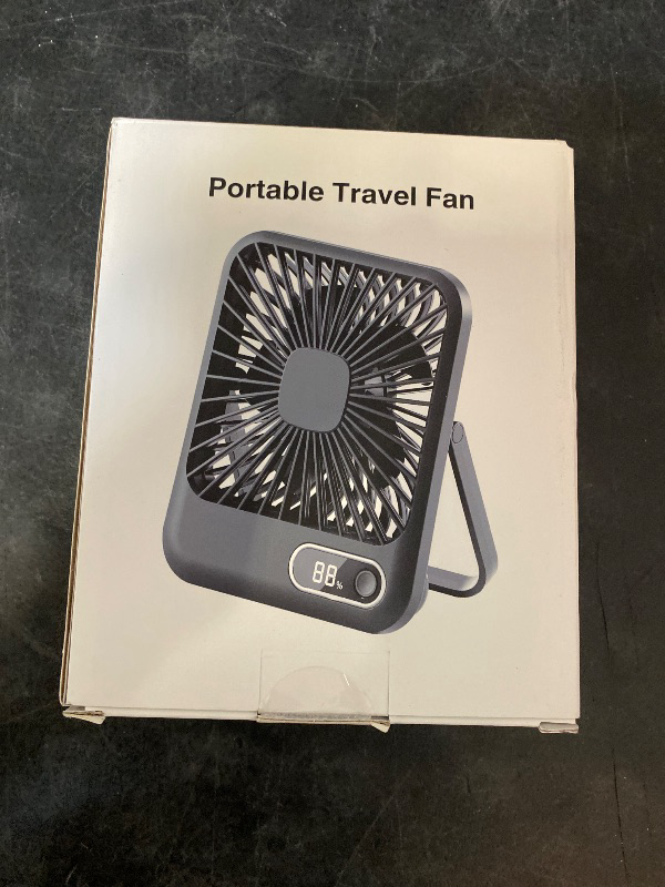 Photo 1 of Personal Portable Desk Fan Battery Powered, 4000mAh Small USB Rechargeable Portable Fans Battery Operated for Travel Sleeping Bedroom Office Home Table, Cordless Quiet 4-Speed 6.5 Inch (Black)