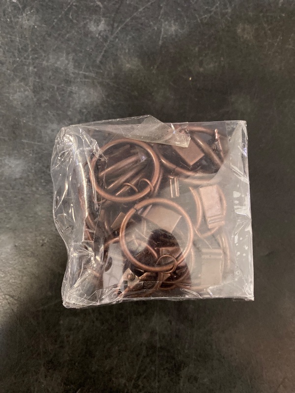 Photo 1 of 40 Pack Curtain Rings with Clips, Drapery Clips with Rings, Drapes Rings 1.26 in Interior Diameter, Fits up to 1 in Curtain Rod, Bronze