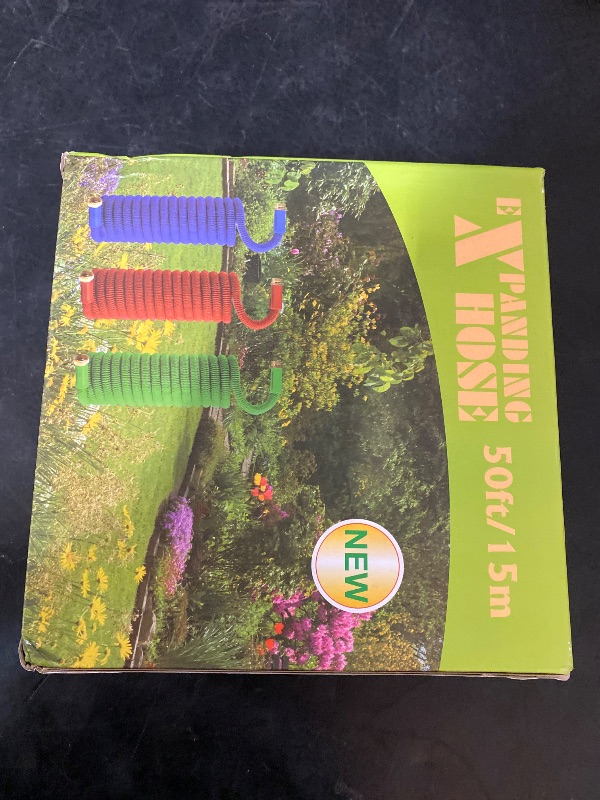 Photo 1 of Expandable Garden Hose - 50 ft Expanding Water Garden Hoses, No Kink Lightweight Flexible Hose with 3/4" Solid Fittings and 4-Layer Latex Cores - 50ft Retractable Stretch Car Washing Pipes