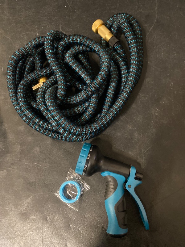 Photo 1 of Expandable Garden Hose - 50 ft Expanding Water Garden Hoses, No Kink Lightweight Flexible Hose with 3/4" Solid Fittings and 4-Layer Latex Cores - 50ft Retractable Stretch Car Washing Pipes