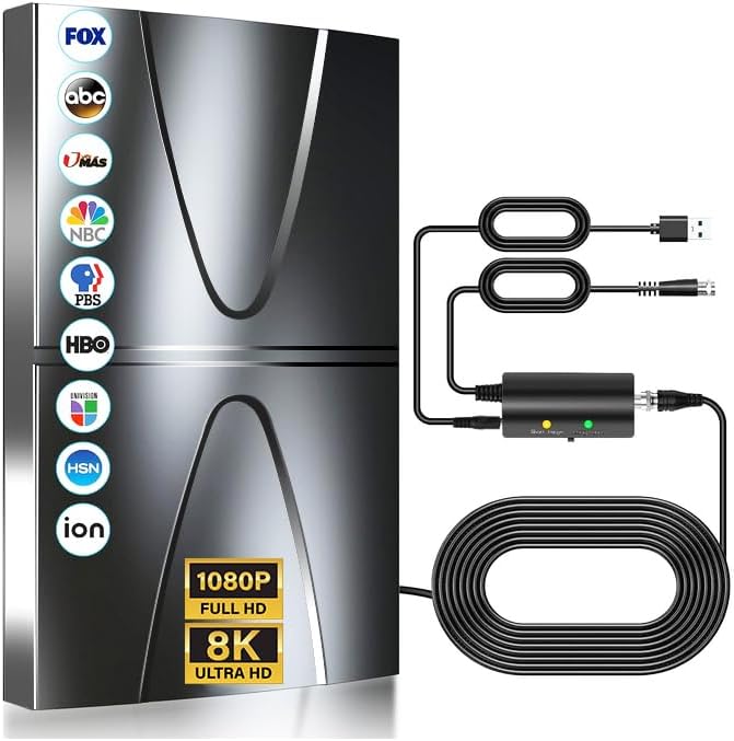 Photo 1 of 1800 Miles Range Indoor/Outdoor Antenna for Smart TV and All Old TV's,360° Reception Digital TV Antenna for Local Channels