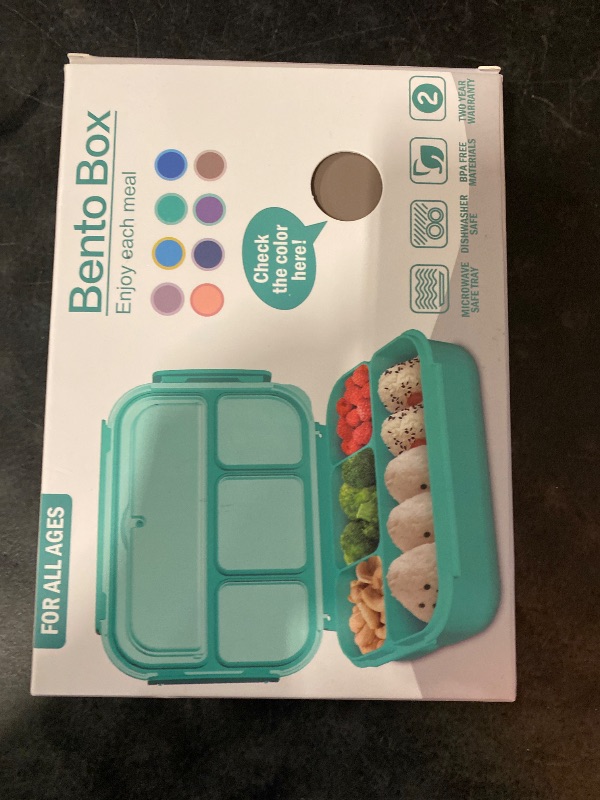 Photo 1 of Bento Box Adult Lunch Box, Containers for Adults Men Women with 4 Compartments, Lunchable Food Container with Utensils, Sauce Jar, Muffin Liners, 40 Oz/5 Cup, Microwave & Dishwasher Safe, Brown