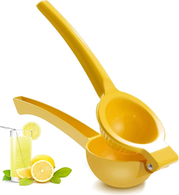 Photo 1 of Manual Juicer Citrus Lemon Squeezer, Fruit Juicer Lime Press Metal, Professional Hand Juicer Kitchen Tool (Yellow)