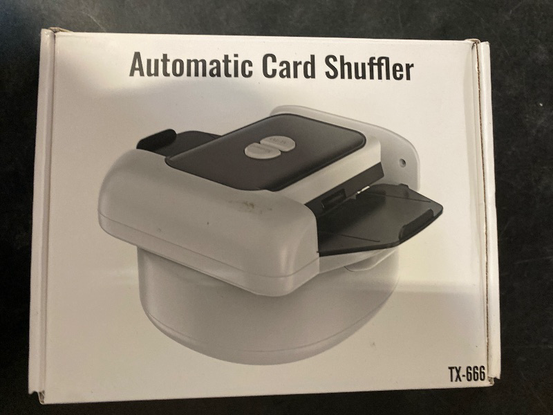 Photo 1 of Automatic Card Shuffler with Dual Modes, Rechargeable Playing Cards Shuffling Machine with One - Press AUTO & Manual Mode, Battery Operated for Home Party
