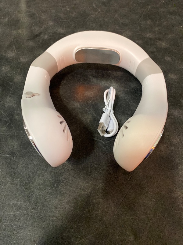 Photo 1 of Neck Air Conditioner,5500mAh Neck Fan Rechargeable Battery Operated Metal Cooling Plate AC Cooler,Personal Portable Neck Fans that Blow Cold Air,Bladeless Quiet Wearable Hangs around Neck Device White