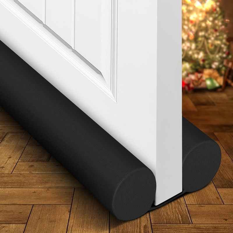 Photo 1 of Door Draft Stopper Weather Stripping Window Breeze Blocker Adjustable Door Sweeps 32 inch, Black