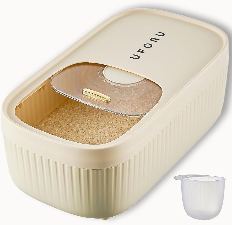 Photo 1 of Rice Storage Container - Flour Dispenser, Pet Food Container, 6.9Qt/11 Lb Dry Food Storage Bucket with Lid, BPA Free, Silicon Ring&Moisture Proof, Kitchen Organizer for Cereal/Grain/Soda/Pasta