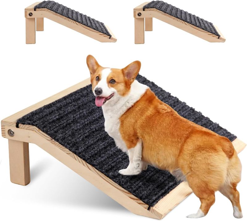 Photo 1 of In hand Dog Ramp, Low-Angle Pet Stair Ramp for Small Dogs & Cats for Any Staircase, Non-Slip Steps Stair Assist for Elderly, Injured Pets, 2 Packs
