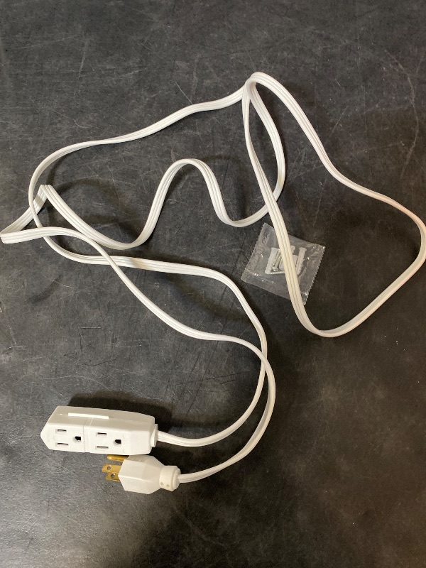 Photo 1 of Multi Plug Outlet Extender Box,3-Outlet Power Strip, Long Extension Cord, White (1.8m/6Ft)