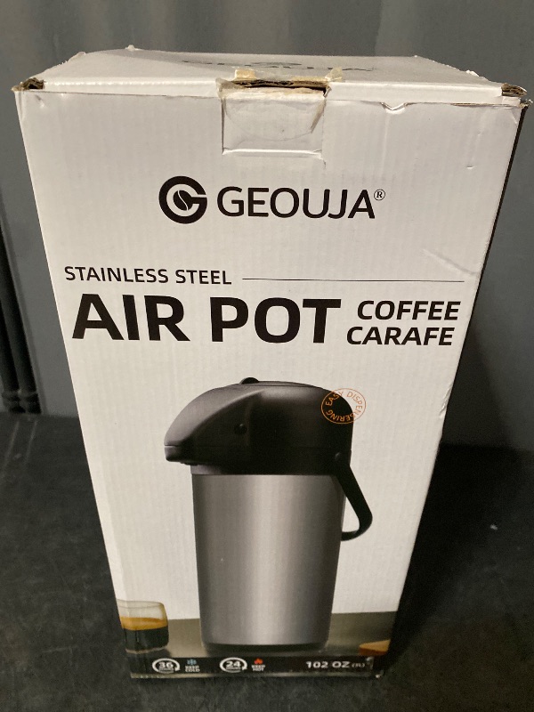 Photo 1 of Coffee Carafe for Keeping Hot - 102OZ / 3L Airpot Coffee Dispenser with Pump - Large Coffee Thermos for Hot Drinks Tea Liquid - Insulated Stainless Steel Hot Water Beverage Dispenser Urn for Parties