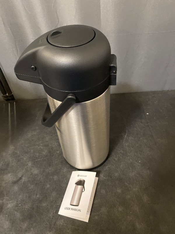 Photo 1 of Coffee Carafe for Keeping Hot - 102OZ / 3L Airpot Coffee Dispenser with Pump - Large Coffee Thermos for Hot Drinks Tea Liquid - Insulated Stainless Steel Hot Water Beverage Dispenser Urn for Parties
