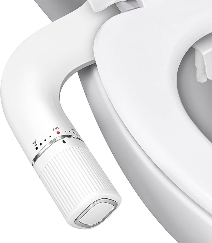 Photo 1 of BIGCOW Ultra-Slim Bidet Attachment for Toilet - Dual Nozzle (Frontal & Rear Wash) with Adjustable Cold Water Pressure and Stainless Steel Inlet - Hygienic Solution for Fresh Cleanliness