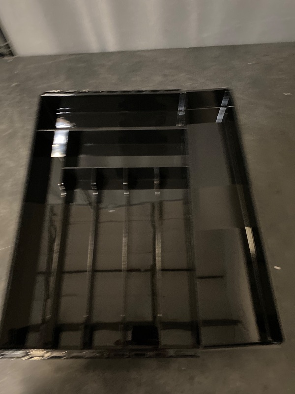 Photo 1 of Extra Large Expandable Silverware Organizer, BPA-Free Food-Safe Cutlery Flatware Organizer, Kitchen Utensil Drawer Organizer, Adjustable Silverware Holder for Spoons Forks Knives, Black