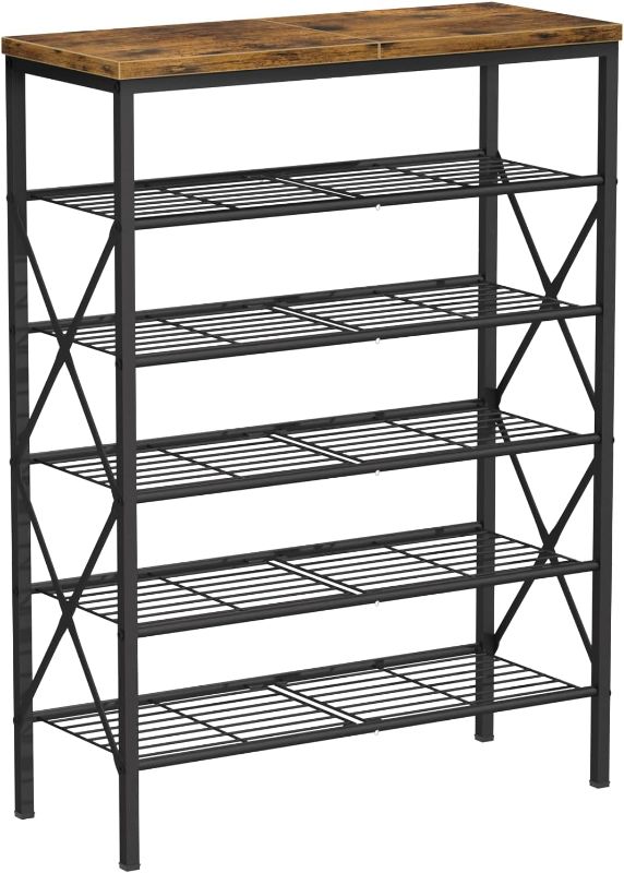 Photo 1 of 6 Tiers Metal Shoe Rack Large Capacity Shoe Rack Holds 24 Pairs of Shoes, Durable and Stable, Adjustable Metal Shelf Stackable Shoe Shelf for Entryway, Hallway, Living Room, Closet