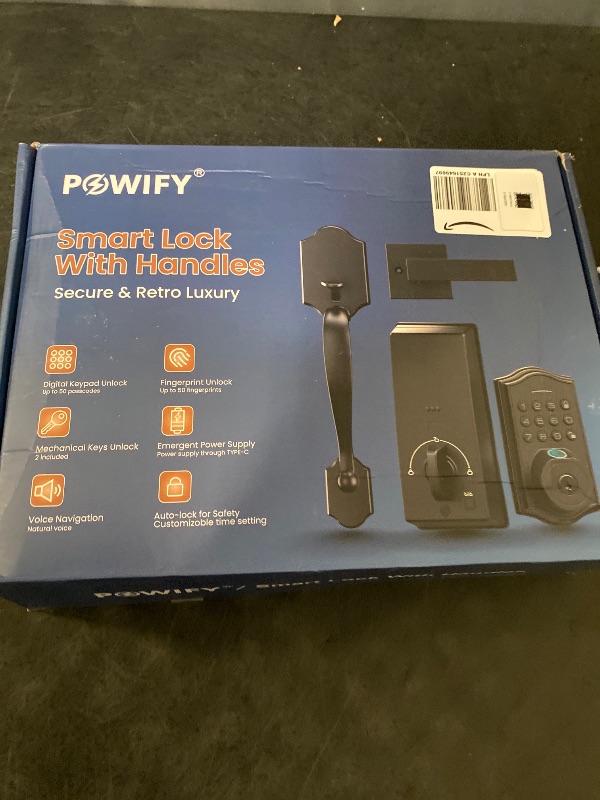 Photo 1 of Keyless Entry Door Lock with Handle,Fingerprint Smart Front Door Lock Set,APP Control, Electronic Keypad Deadbolt with Lever Handle, Anti-Peeping, Auto Lock, Easy Install, Black