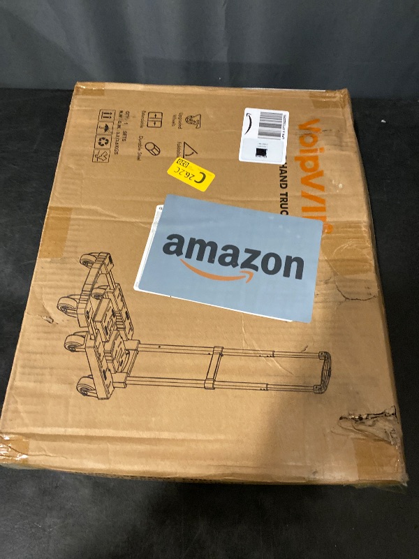 Photo 1 of Folding Hand Truck 500lbs, Portable Heavy Duty Dolly Cart, 6 Wheels Collapsible Luggage Cart with 2 Elastic Ropes - Compact Trolley Cart for Easy Moving - Ideal Hand Cart for Travel and More