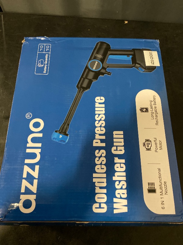 Photo 1 of Cordless Pressure Washer, 850PSI Portable Pressure Washer, 4000mAh Powerful Washer Cannon with 6-in-1 Nozzle, Handheld Power Small Cleaner for Car, Home Cleaning(LightBlue)