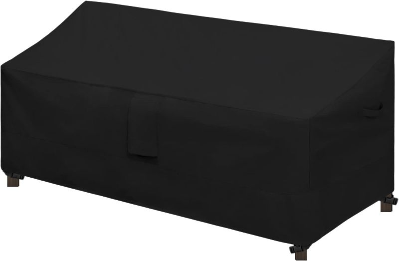 Photo 1 of Easy-Going Waterproof Patio Sofa Cover UV Resistant 3 Seater Outdoor Sofa Cover Weatherproof Lawn Patio Furniture Cover with Tape Sealed Seam (79Wx37Dx35H inch, Black)