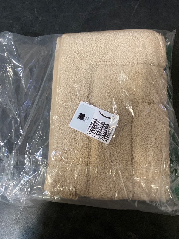 Photo 1 of Bathroom Rug 24x16, Non Slip Washable Bath Mat for Shower Floor, Absorbent Soft Bathmat with Rubber Backing, Quick Dry Microfiber Carpet, Beige