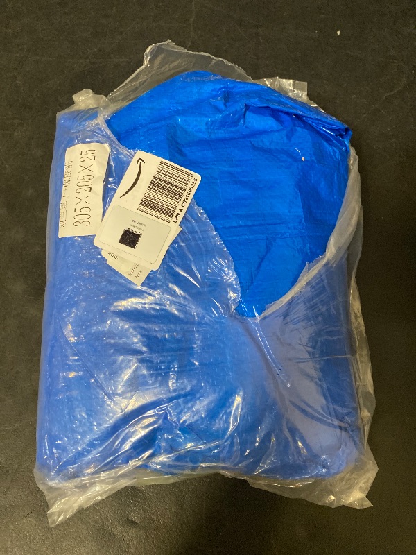 Photo 1 of 8' x 10' Large Multi-Purpose Waterproof Heavy Duty Poly Tarp with Grommets Every 36", 8x8 Weave, 5 Mil Thick, For Home, Boats, Cars, Camping, Protective Cover, Blue
