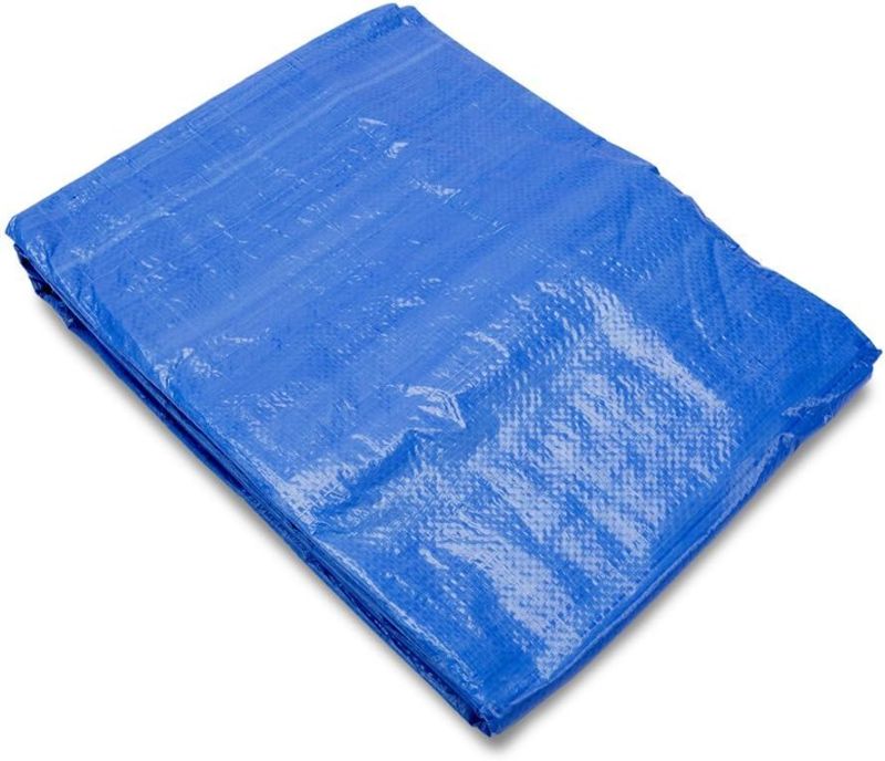 Photo 1 of 8' x 10' Large Multi-Purpose Waterproof Heavy Duty Poly Tarp with Grommets Every 36", 8x8 Weave, 5 Mil Thick, For Home, Boats, Cars, Camping, Protective Cover, Blue