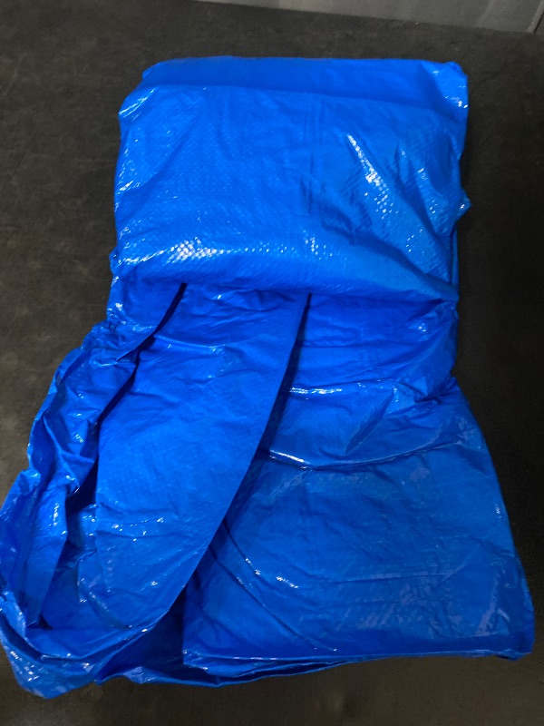 Photo 1 of 8' x 10' Large Multi-Purpose Waterproof Heavy Duty Poly Tarp with Grommets Every 36", 8x8 Weave, 5 Mil Thick, For Home, Boats, Cars, Camping, Protective Cover, Blue