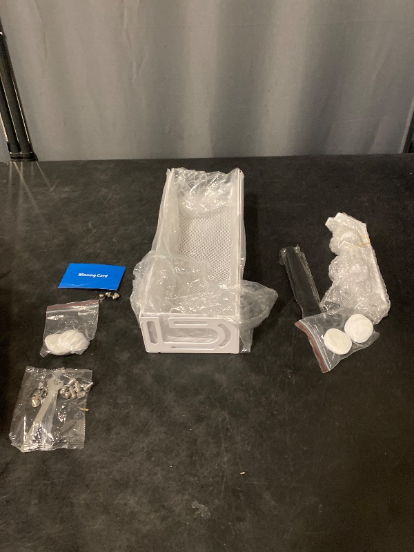 Photo 1 of Under Desk Cable Management Tray 25.3 Inch – No Damage Install, Cord Organizer for Office & Home, Wire Organizer for Desk Storage, White