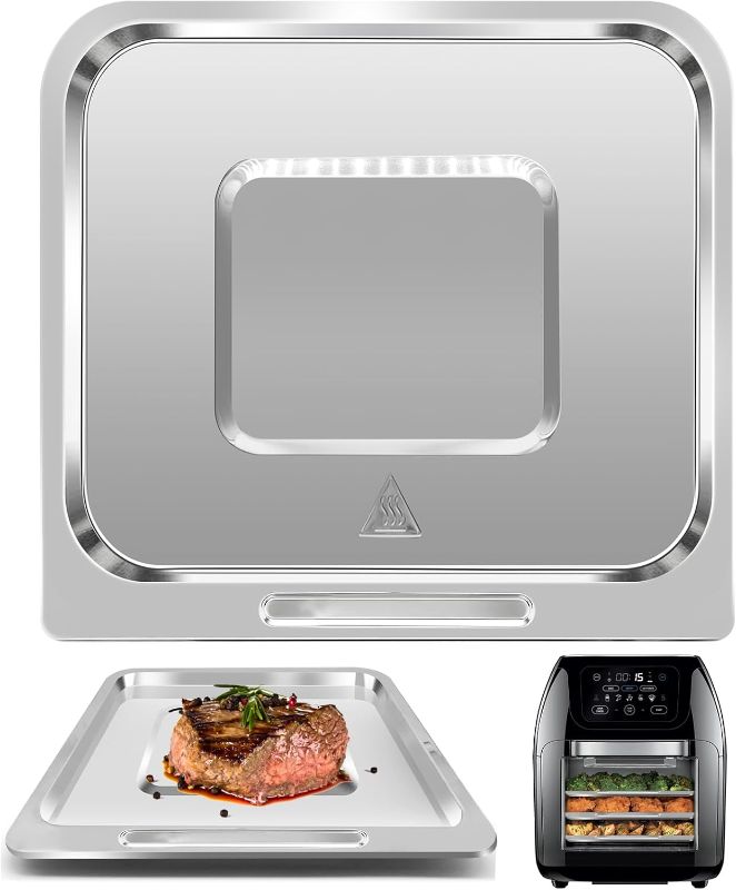 Photo 1 of Air Fryer Grill Pan for CHEFMAN 10 Quart Multifunctional Digital air fryer,9.4 * 8.8''Food Grade Nonstick Replacement Rack Parts Tray Grill Crisper Plate for CHEFMAN Air Fryer Oven, Dishwasher Safe