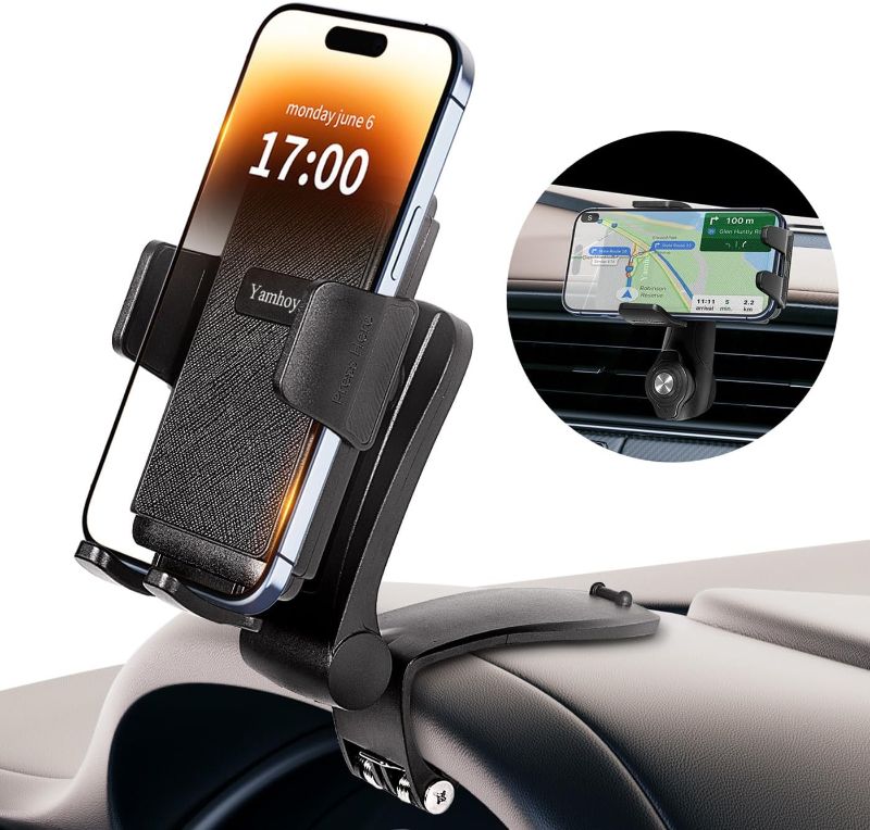 Photo 1 of Car Phone Holder Mount Dashboard and Air Vent Cell Phone Car Mount 360 Degree Rotation Multifunctional Design Hands Free Fit for All Smartphones