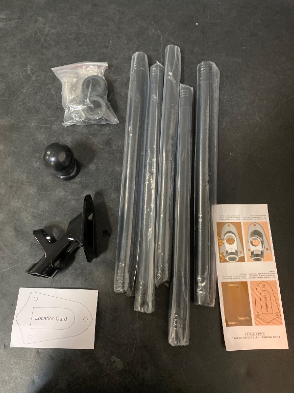 Photo 1 of Flag Pole - Upgraded Bracket, 6 FT Stainless Steel Flag Poles for Outside House, Residential or Commerical, Tangle Free Flag Pole Kit for American Flag (Without Flag, Black)