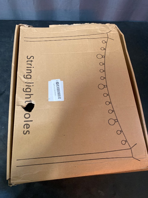 Photo 1 of 8 Pack String Light Poles Outdoor, 10 ft Metal Pole for String Lights, Poles for Outdoor String Lights on Deck, Garden Hanging String Light Poles for Backyard