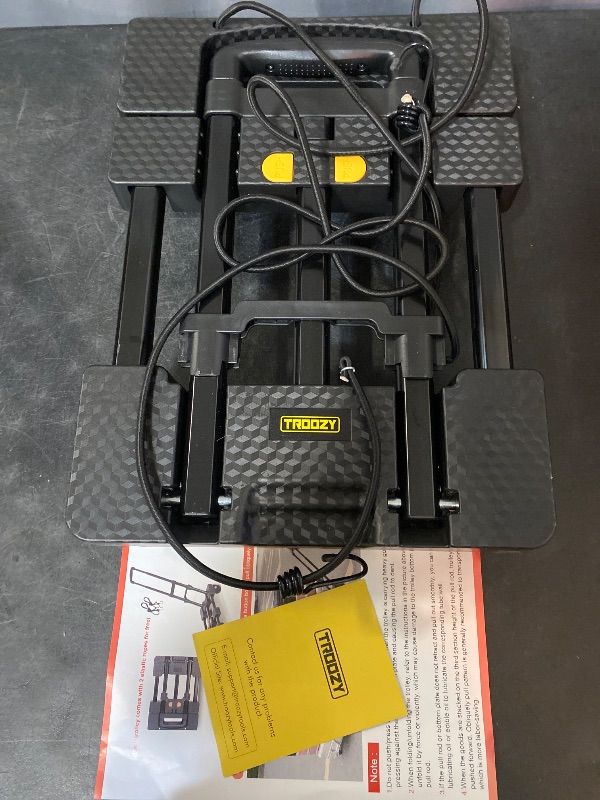 Photo 1 of Folding Hand Truck 500 LB, Portable Heavy Duty Dolly Cart with 4 Wheels (2 with Brake) & Extendable 26" Plate, Collapsible Luggage Trolley with 2 Elastic Straps for Travel, Moving, Camping