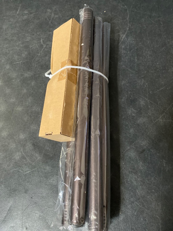 Photo 1 of Long Bronze Curtain Rods for Windows 66 to 120 Inch, Decorative Heavy Duty Single-Side Adjustable 1'' Antique Brown Curtain Rod, Vintage Rustic Metal Drapery Pole for Farmhouse Living Room