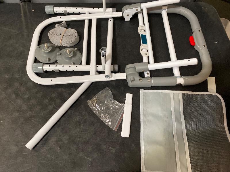 Photo 1 of Bed Rails for Elderly Adults Safety - Elderly Assistance Products, Bedrails for Rlderly Adults Grab Bar Bed Handrails, Bed Rail with Pocket, Motion Sensor Light Fits King, Queen, Full, Twin (White)