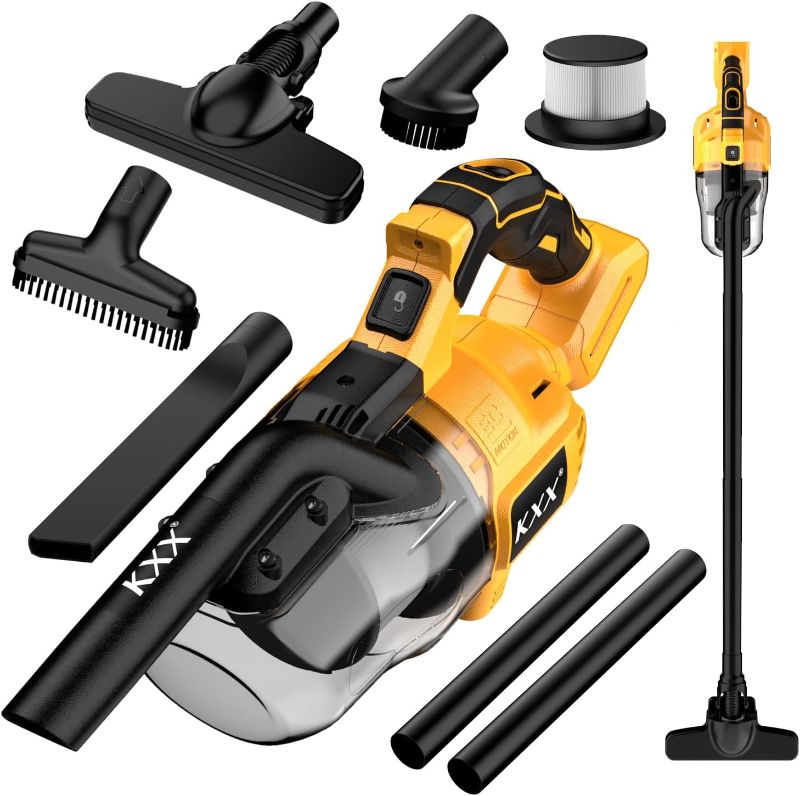 Photo 1 of Cordless Vacuum for Dewalt 20V Battery, 5 in 1 Handheld Electric Vacuum Cleaner with 500W Powerful Motor, 46 CFM Portable Hand Vacuum with Filtration HEPA for Floor, Carpet, Car
