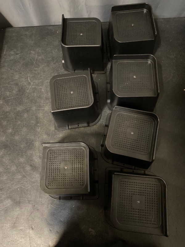 Photo 1 of 8 Pack Bed Risers 4 inch Heavy Duty, Oversized Furniture Risers, Black Bed Lifts Risers for Table, Sofa, Chair, Couch, Desk, Bed Frame Risers Supports Up to 5,000 Lbs