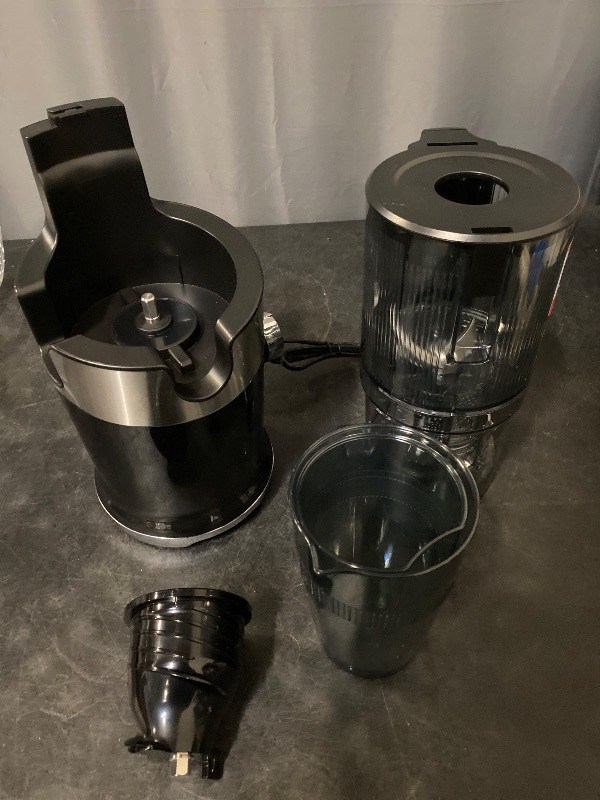 Photo 1 of Aeitto Cold Press Juicer, Juicer Machine with 5.3" Wide Mouth,1.7L Large Capacity Juice Extractor for Vegetable and Fruit, Easy to Clean with Brush, Grey