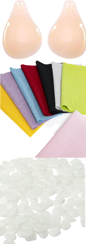 Photo 1 of 3 Item Mixed Lots Bundle | Sticky Bra Silicone Adhesive Bra + 7 Sheets Embroidery Fabric, Glow in The Dark Pebbles