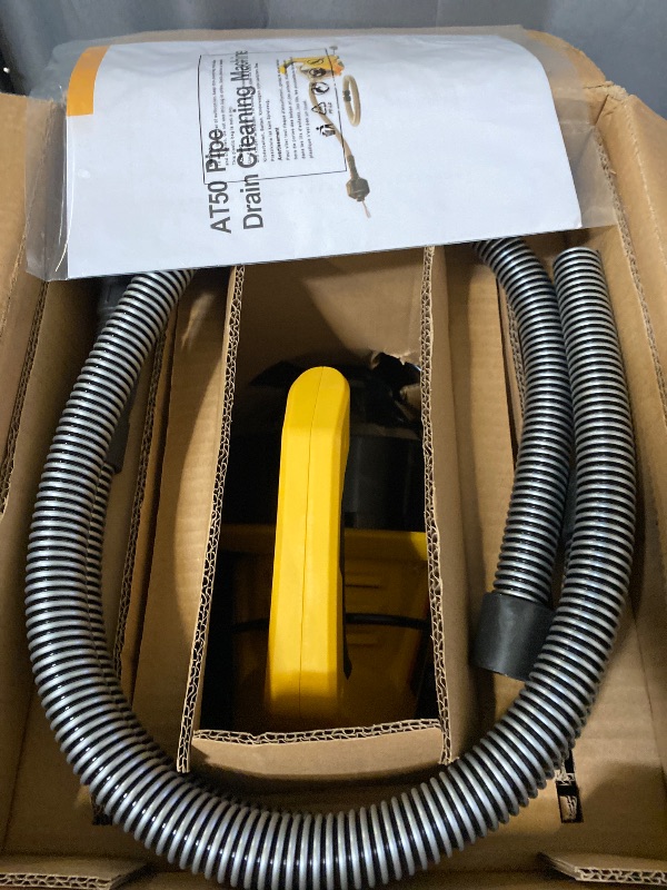 Photo 1 of Electric Drain Cleaner Machine 30Ft - Auto-feed with foot switch and directional rocker, efficient for 3/4-2in pipes, 30ft anti-twist piano wire cable, lightweight closed drum, dual hoses