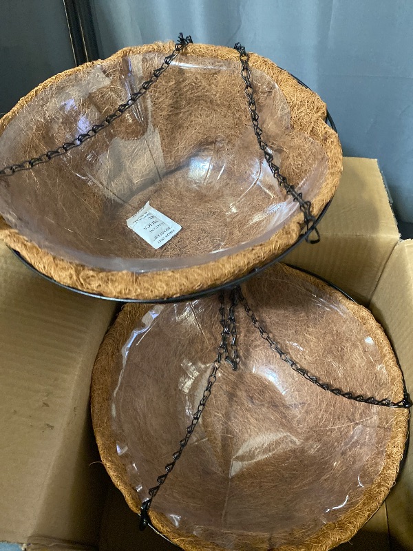 Photo 1 of 2 Pack 12 inch Metal Hanging Baskets for Plants Outdoor, Hanging Planters Basket with Coco Liners, Hanging Baskets Flower Pots for Garden, Patio, Deck, Porch Plants