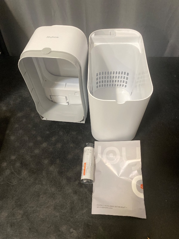 Photo 1 of JOYBOS Trash Can with Lid Automatic Garbage Can, 3.8 Gallon Slim Small White Plastic Smart Trash Bin, Narrow Motion Sensor for Bedroom, Bathroom, Toilet Office